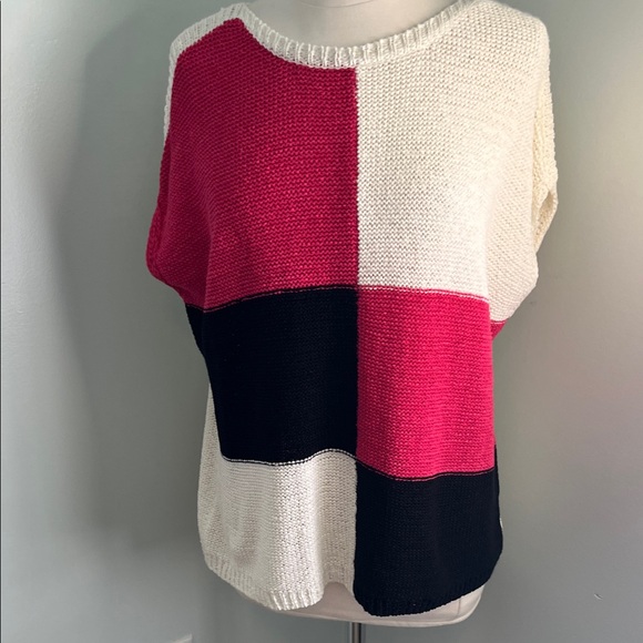 Workshop by Andrea Jovine Color-block Sleeveless Sweater - NEW - Picture 1 of 5